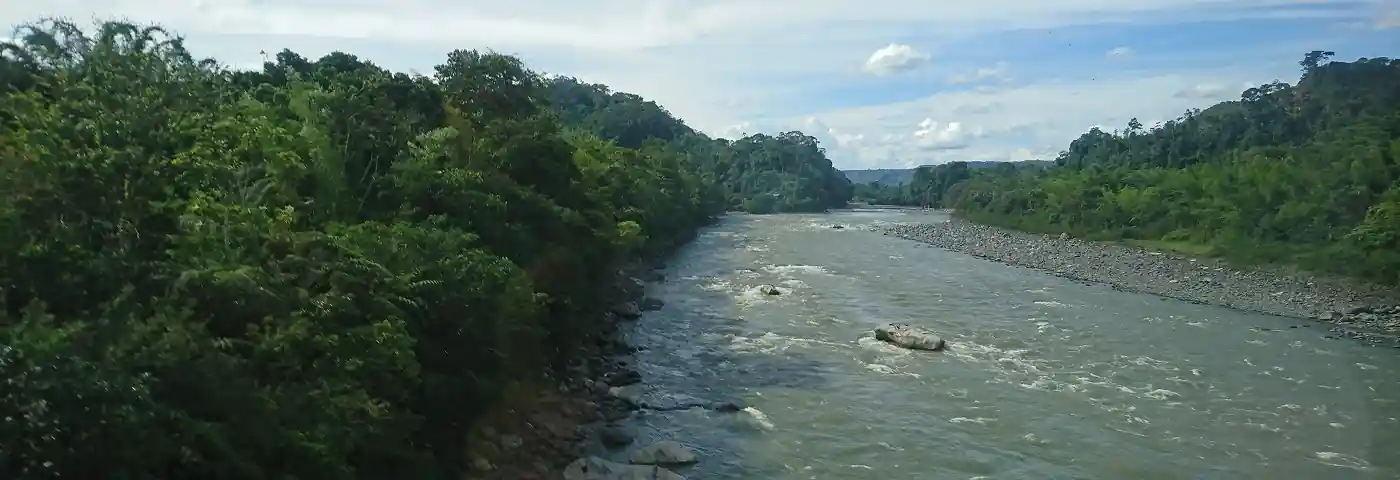 Fluss im ecuadorianischen Regenwald