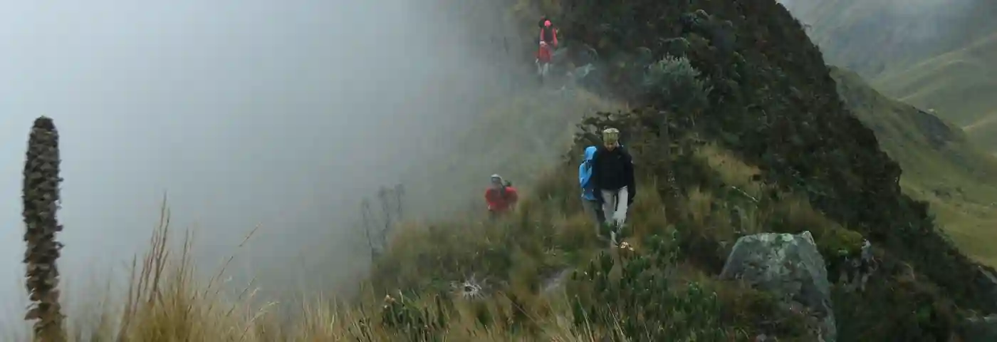 Trekkinggruppe im ecuadorianischen Paramo