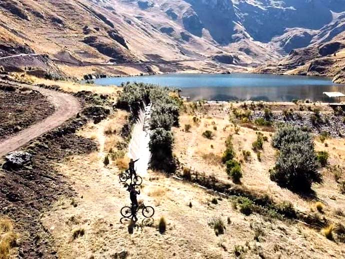 Mountainbike Heiligen Tal bei Cuzco Peru