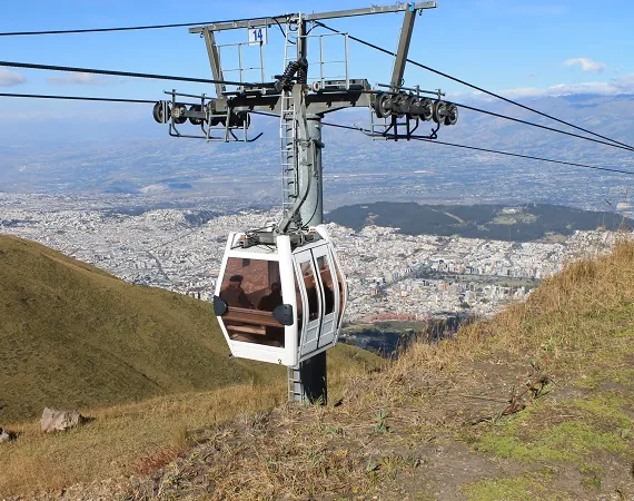 eine Gondel der Seilbahn Teleferico in Quito