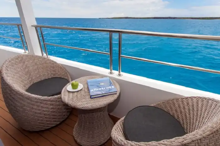 Blick aufs Meer vom Balkon der Yacht Infinity aus