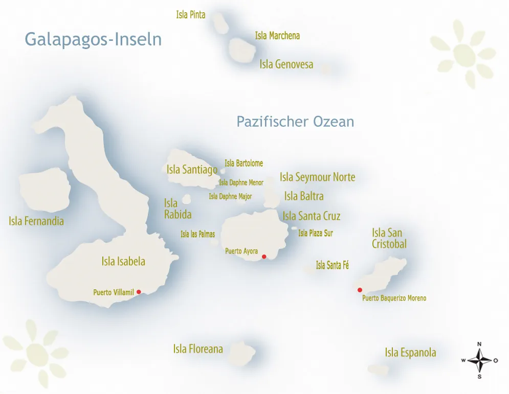 Landkarte der Galapagos Inseln