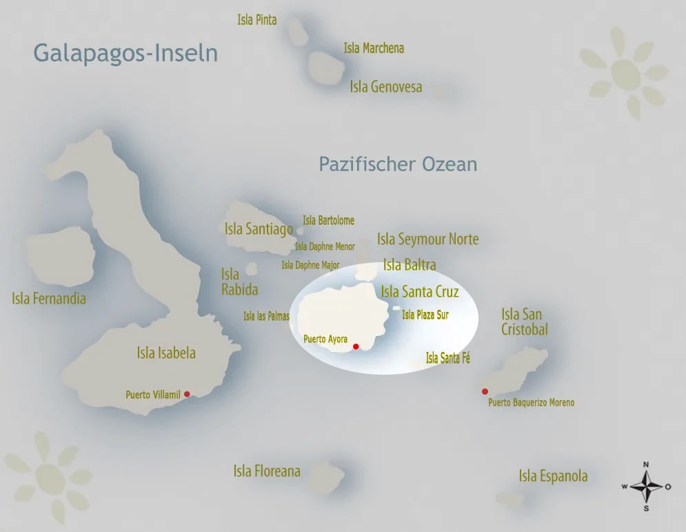Kartenausschnitt Insel Santa Cruz