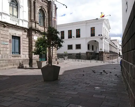Die Straße Garcia Moreno in Quito während des Ausnahmezustandes