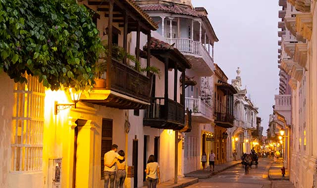 Altstadt von Cartagena Cartagena nachts Kolumbien