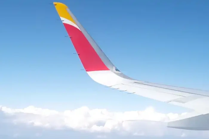 Flugzeug am Himmel über Wolken