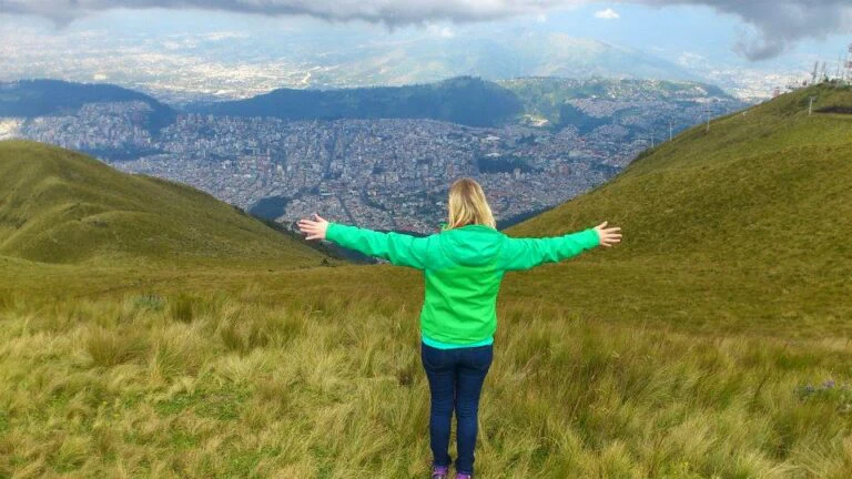 Freiheitsgefühle über Quito, Ecuador