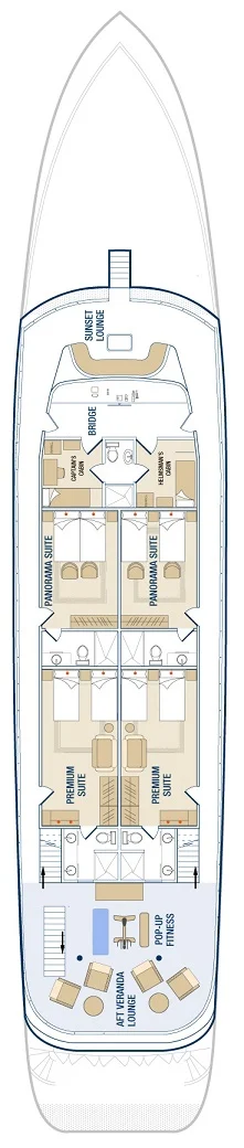 Deckplan Brückendeck der Galapagos Tribute