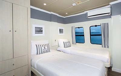 Zweibettkabine auf dem Galapagos Katamaran Archipel I