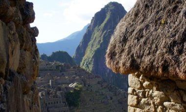 Blick über Ruinen von Machu Picchu