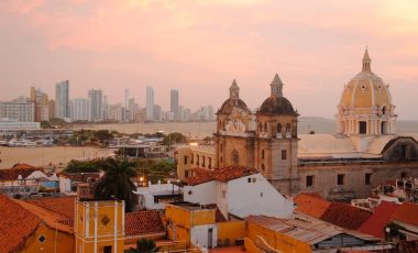 Sonnenuntergang über Cartagena in Kolumbien
