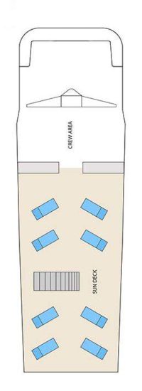 Galapagos Tauchyacht Aqua - Deckplan Sonnendeck