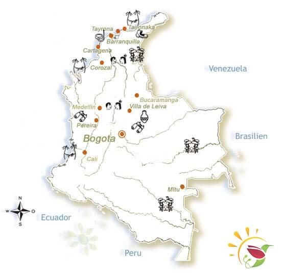 Karte: Geografie von Kolumbien