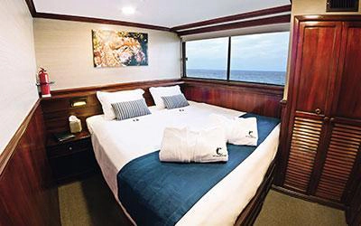 Doppelkabine der Tauchyacht Galapagos Sky