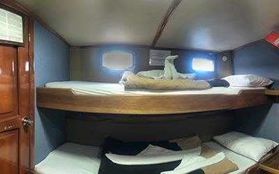 Kabine der Galapagos Yacht Golondrina