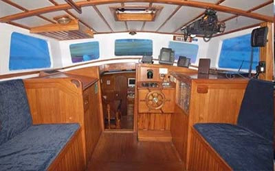 Gemeinschaftsbereich der Galapagos Yacht Nautilus