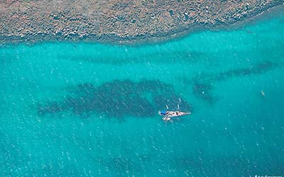 Luftansicht der Galapagos Yacht Nautilus