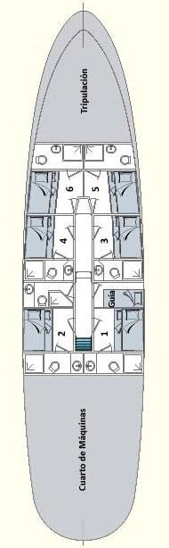 Galapagos Yacht Samba Deckplan Unterdeck