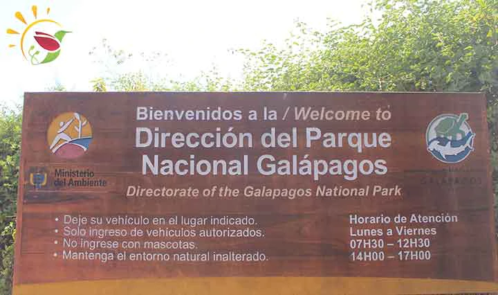 Schild Nationalpark Galapagos