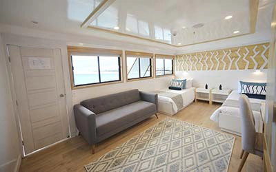Zweibett Suite der Luxus Yacht Sea Star Galapagos